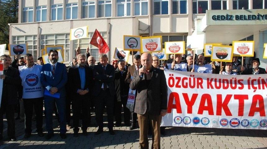 Gediz&rsquo;de Abd&rsquo;nin Kud&uuml;s Kararına Tepki