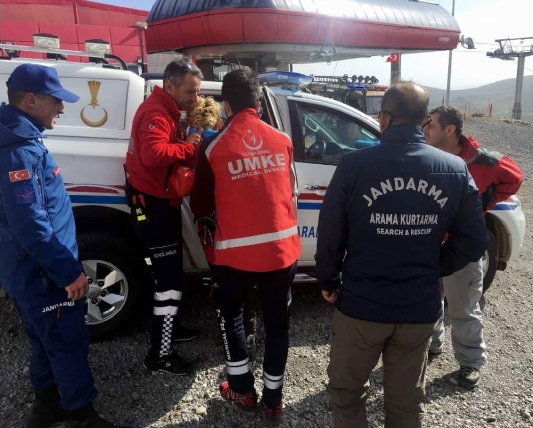 Erciyes&rsquo;e Tırmanırken Yaralanan Dağcıyı Jandarma Ve Umke Kurtardı