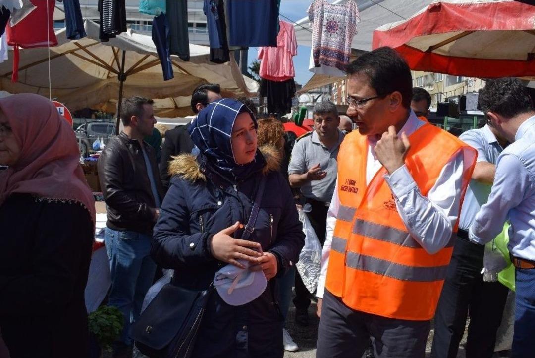 Dr. Ender Sara&ccedil; Pazarda Vatandaşa Sağlıklı Beslenmenin Yollarını Anlattı