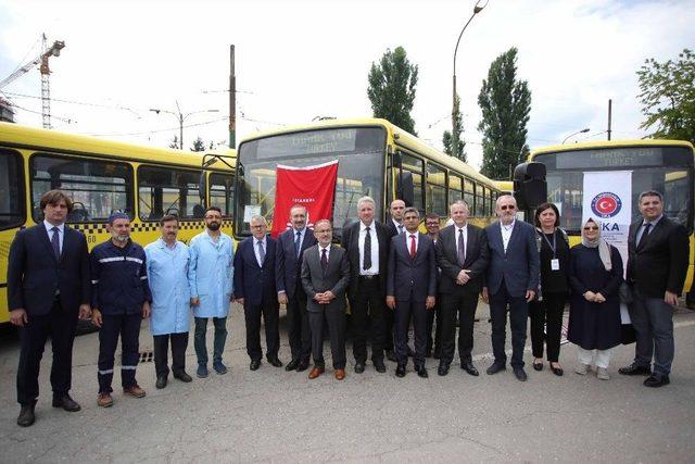 Tika Ve İbb İşbirliği’nde Saraybosna Belediyesine 15 Adet Otobüs