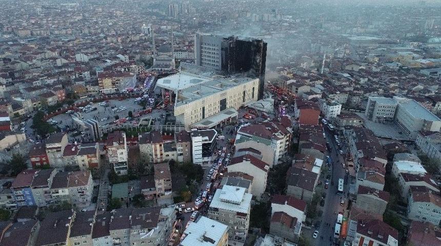 Taksim Eğitim Ve Araştırma Hastanesi’nde Çıkan Yangının Son Hali Havadan Görüntülendi
