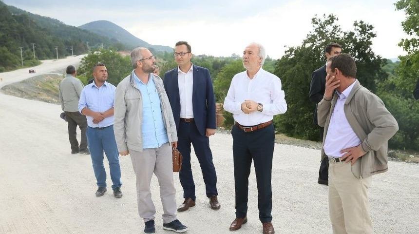 Başkan, Duble Yol &Ccedil;alışmalarını Yerinde İnceledi