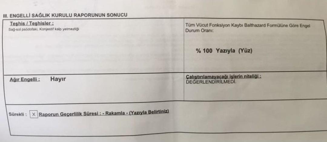 Y&uuml;zde Y&uuml;z Engelli Ama Evde Bakım &Uuml;creti &Ouml;denmiyor