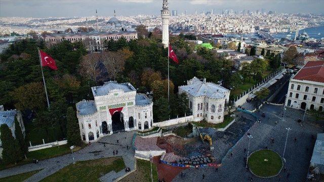 (özel) Beyazıt Meydan Çalışmaları Havadan Görüntülendi