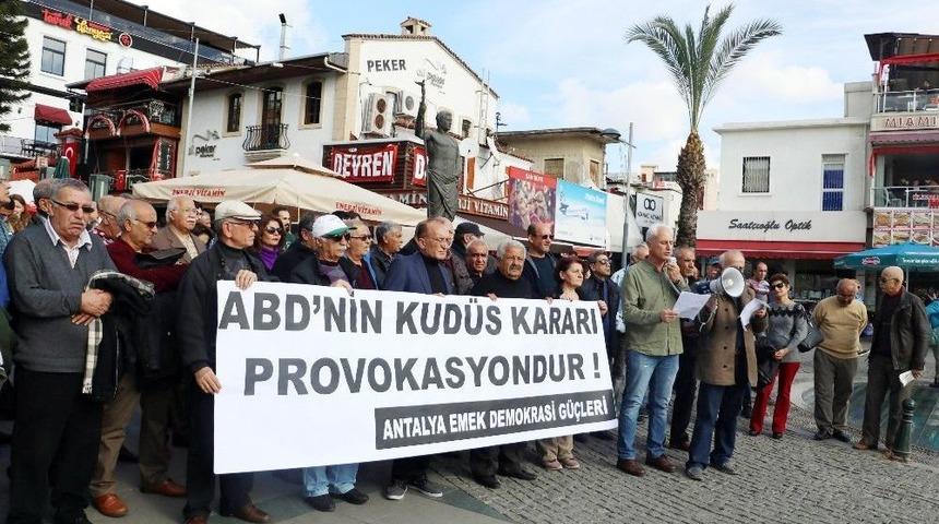 Antalya&rsquo;da Emek Ve Demokrasi G&uuml;&ccedil;leri&rsquo;nden Kud&uuml;s A&ccedil;ıklaması