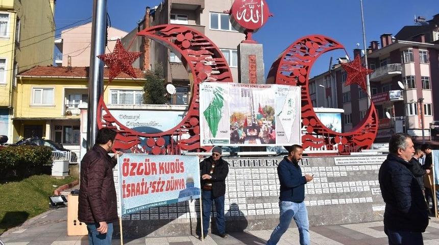 Dursunbey&rsquo;de Stk&rsquo;lardan Abd Ve İsrail&rsquo;e Kud&uuml;s Protestosu