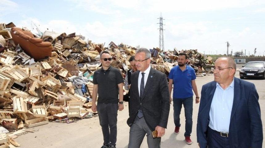 Başkan K&ouml;şker&rsquo;den Geri D&ouml;n&uuml;ş&uuml;m Tesisinde İnceleme