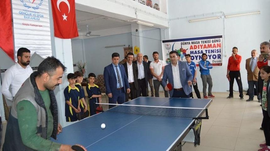 Besni K&uuml;&ccedil;&uuml;k Sanayi Sitesi Esnafının Masa Tenisi Heyecanı