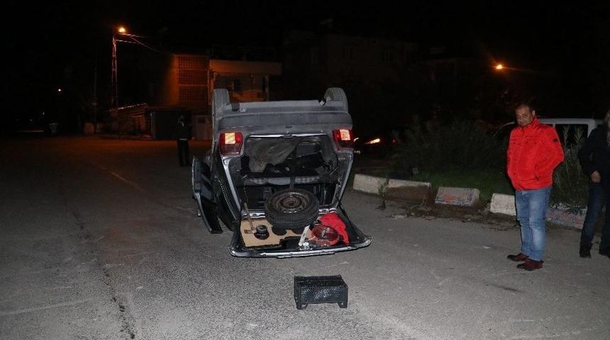 Adana&rsquo;da Bir Otomobil Takla Attı: 1 Yaralı