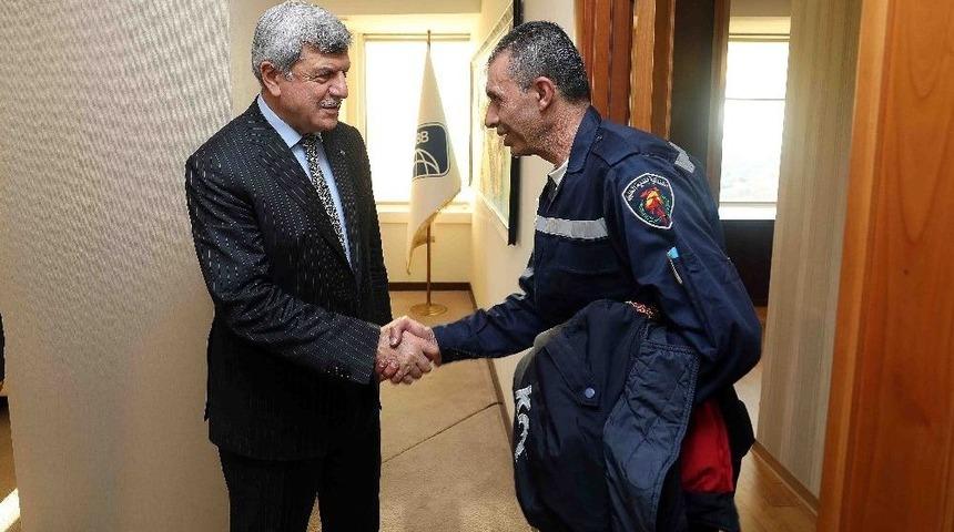 Filisti İtfaiyecilerden Başkan Karaosmanoğlu’na Ziyaret