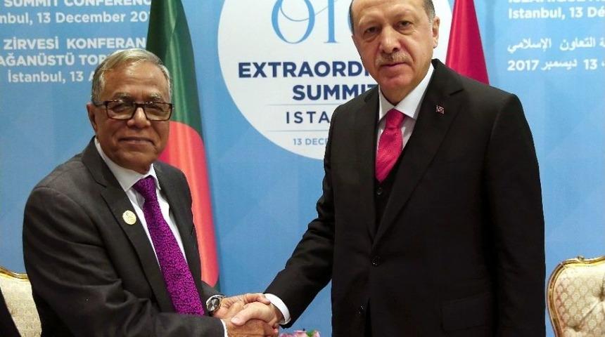 Cumhurbaşkanı Erdoğan, Bangladeş Cumhurbaşkanı Hamid İle G&ouml;r&uuml;şt&uuml;