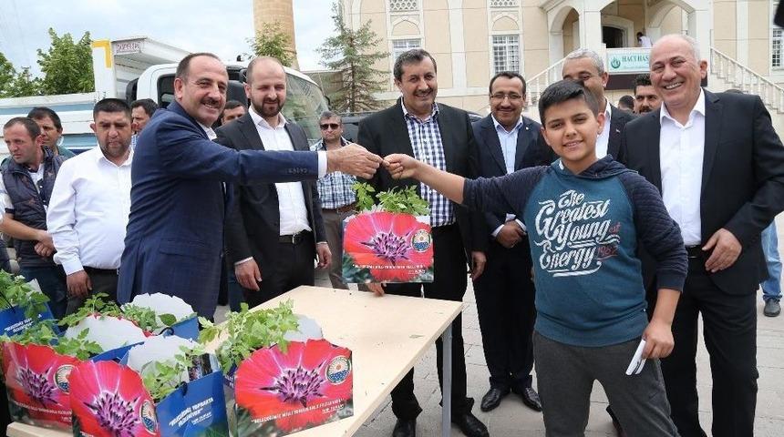 Başkan Duruay, Hacıhasan&rsquo;da Organik Fide Dağıttı