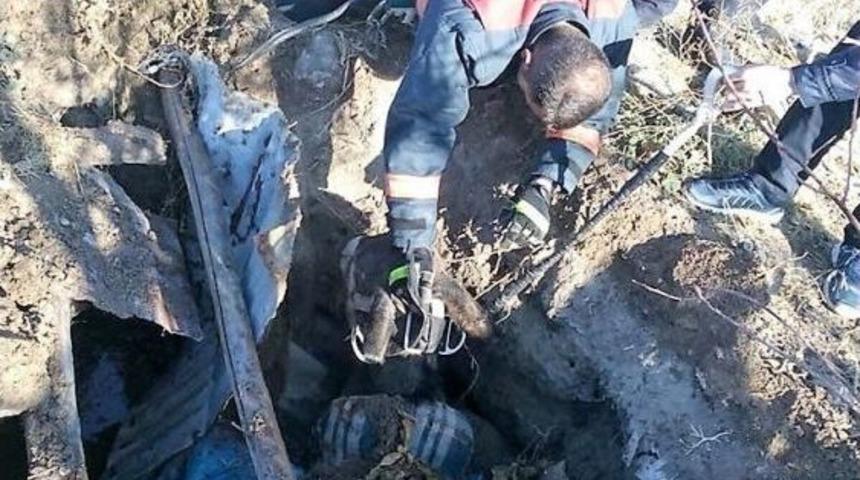 Kuyuya D&uuml;şen Eşeği İtfaiye Kurtardı