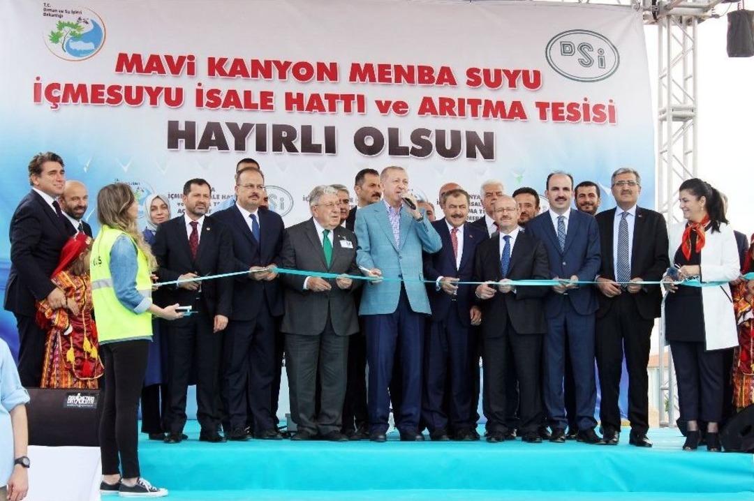 Cumhurbaşkanı Erdoğan Mavi T&uuml;nel İ&ccedil;me Suyu İsale Hattı Ve Arıtma Tesisini A&ccedil;tı