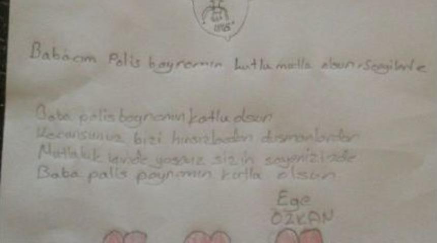 Polisin 8 Yaşındaki Oğlundan Duygulandıran Mektup