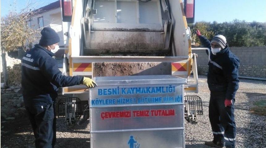 Besni&rsquo;de 27 K&ouml;ye 225 Adet &Ccedil;&ouml;p Konteynırı Dağıtıldı