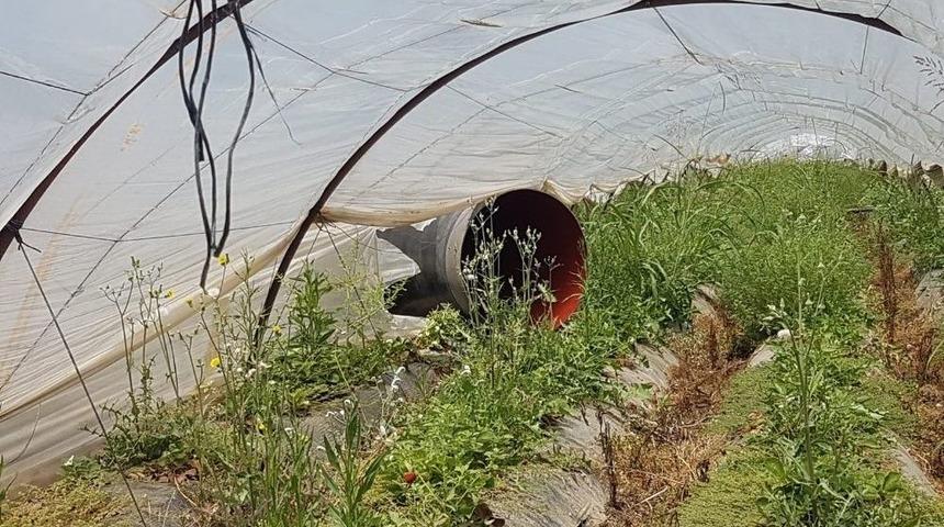 Antalya&rsquo;da Yoldan &Ccedil;ıkan Tırdaki Borular &Ccedil;ilek Tarlasına D&uuml;şt&uuml;