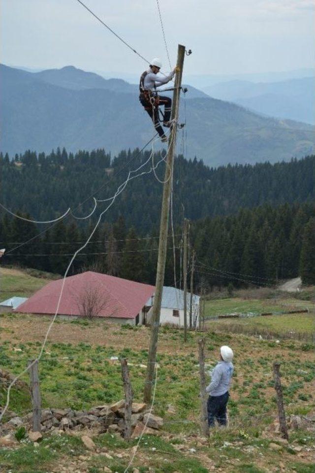 Fırtına Yaylada Elektrik Hatlarına B&uuml;y&uuml;k Zarar Verdi 1