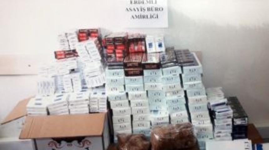 Erdemli&rsquo;de 2 Bin 250 Paket Ka&ccedil;ak Sigara Ele Ge&ccedil;irildi