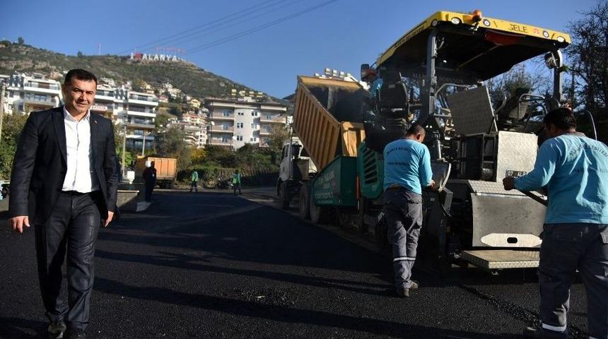 Alanya&rsquo;da Sıcak Asfalt &Ccedil;alışması