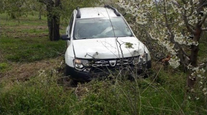 Ara&ccedil; Ağa&ccedil;lara &Ccedil;arptı, 1 Yaralı