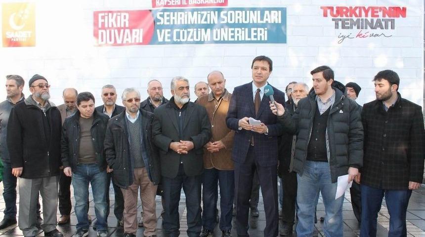 Saadet Partisi &lsquo;fikir Duvarı&rsquo; İle Vatandaşın Derdine &Ccedil;&ouml;z&uuml;m Arayacak