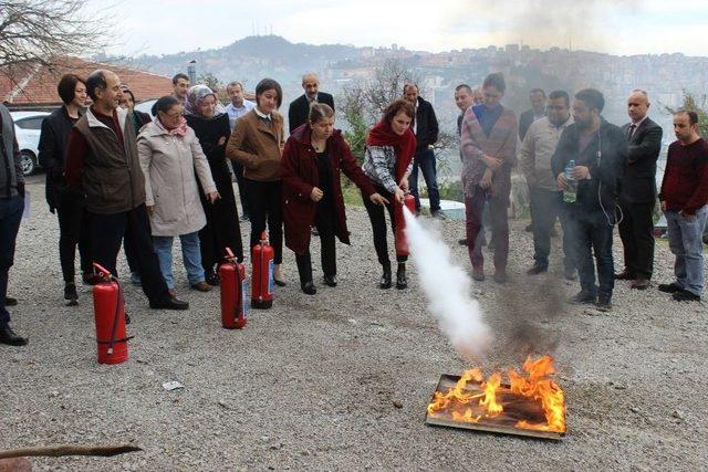 Zonguldak’ta Sağlıkçılara Yangın Tatbikatı