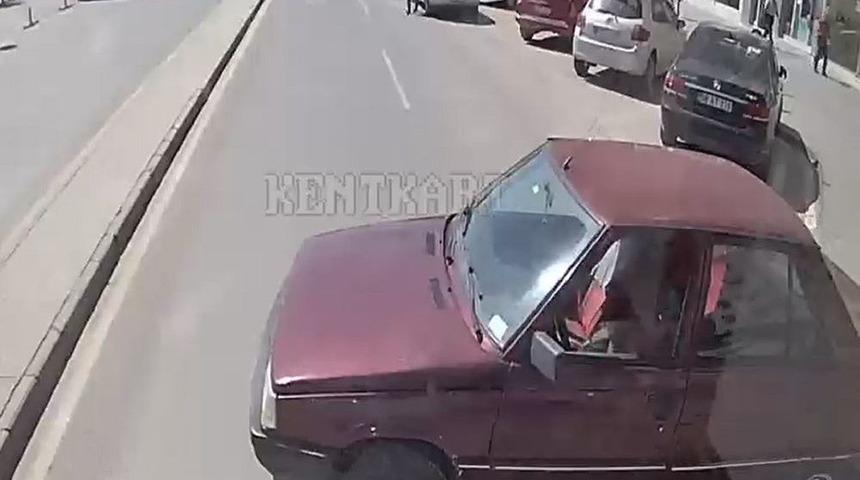 El Freni &Ccedil;ekilmeyen Otomobil Ref&uuml;je &Ccedil;arparak Durabildi