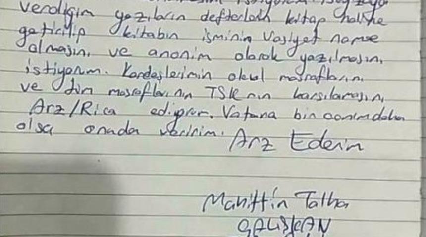 Burdurlu Şehidin Vasiyeti Ortaya Çıktı