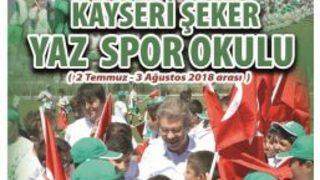 Kayseri Ve Boğazlıyan Şeker Yaz Spor Okulları Kayıtları Başlıyor