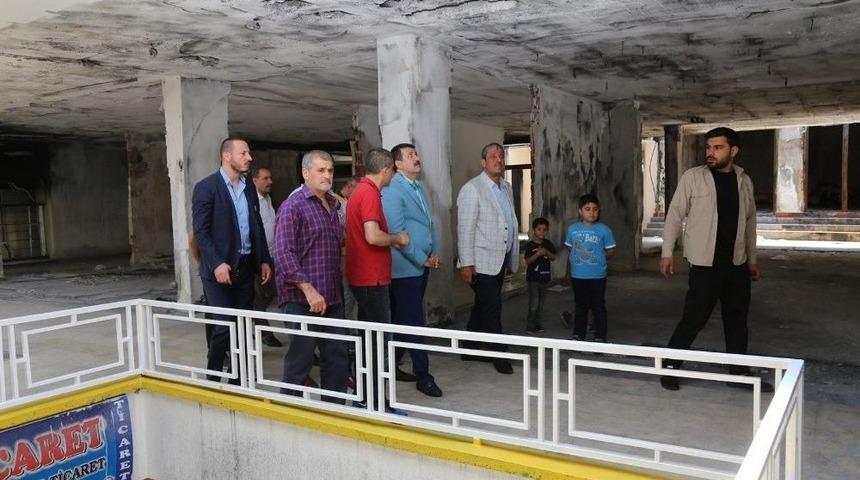 Yangında Hasar G&ouml;ren İş Merkezine Yardım Eli Uzatıldı