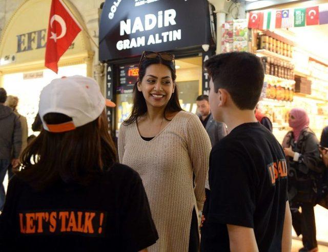 Okulda Öğrendikleri İngilizcenin Pratiğini Kapalıçarşı’da Yapacaklar