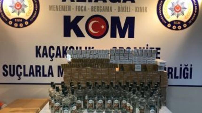 İzmir’de Kaçak Sigara Ve İçki Operasyonu