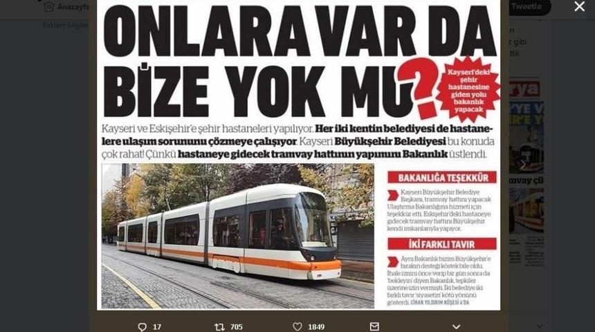 Kayseri İle Eskişehir Arasında Twitter Atışması