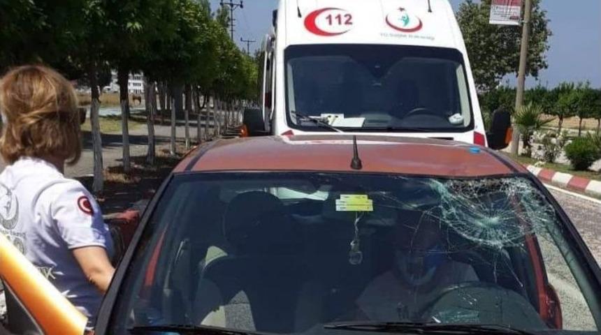 Atın &Ccedil;arptığı Otomobilin S&uuml;r&uuml;c&uuml;s&uuml; Yaralandı