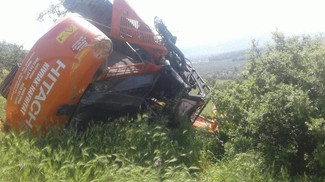 Milas&rsquo;ta İş Makinası Devrildi: 1 &Ouml;l&uuml;