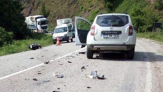 Tünel Çıkışı Cip İle Motosiklet Çarpıştı: 2 Yaralı