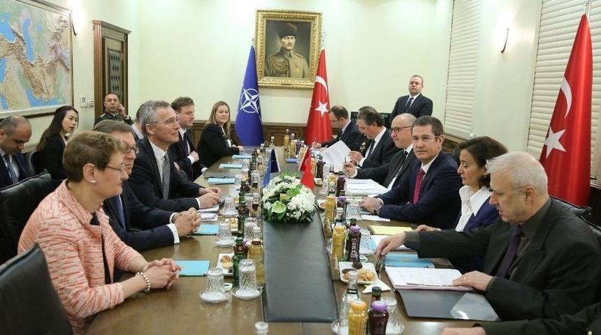 Nato Genel Sekreteri Jens Stoltenberg İle Milli Savunma Bakanı Nurettin Canikli&rsquo;nin Katıldığı Heyetlerarası G&ouml;r&uuml;şmesi Başladı.