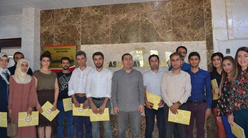 Sason&rsquo;da Başarılı &Ouml;ğretmenlere Başarı Belgesi Verildi