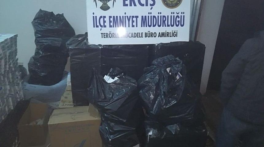 Erciş’te 12 Bin Paket Kaçak Sigara Ele Geçirildi