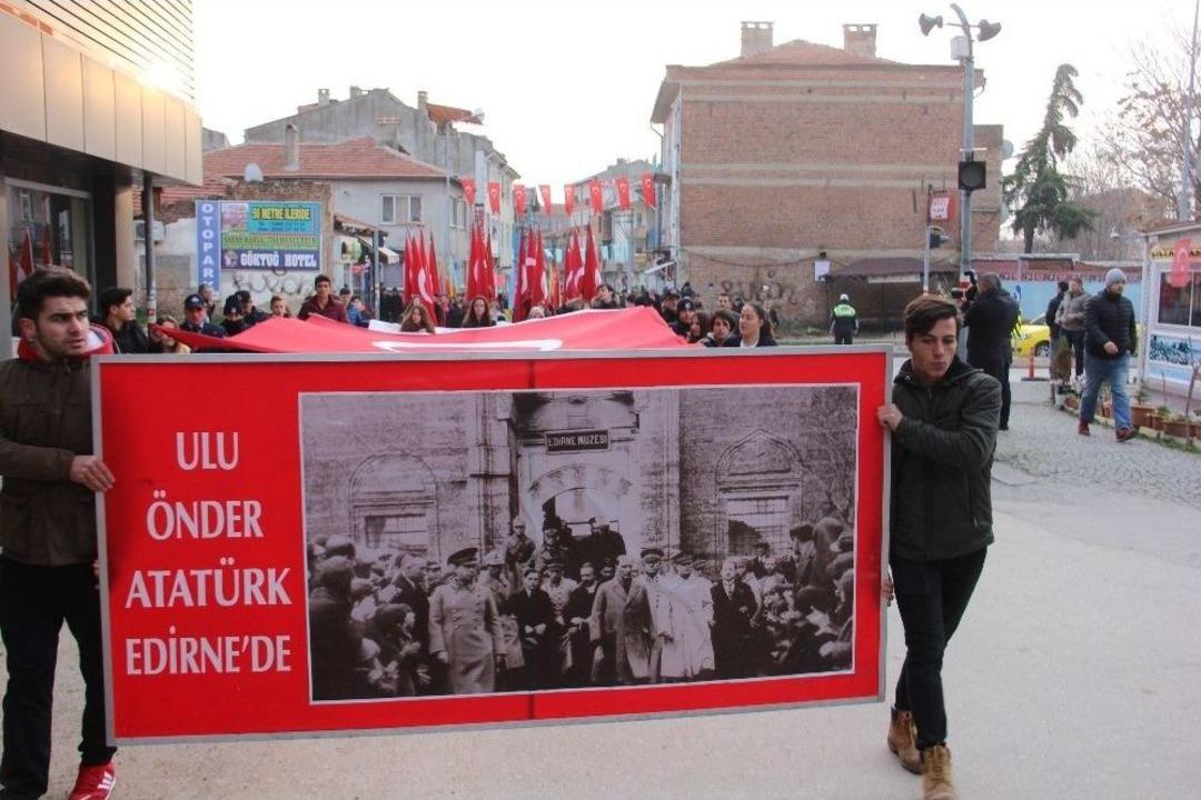Gazi Mustafa Kemal Atat&uuml;rk&rsquo;&uuml;n Edirne&rsquo;ye Gelişinin Yıld&ouml;n&uuml;m&uuml; T&ouml;renlerle Kutlandı