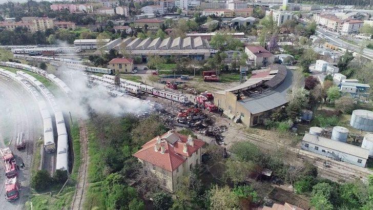 Haydarpaşa Tren Garı’nda Çıkan Yangın Havadan Görüntülendi G1