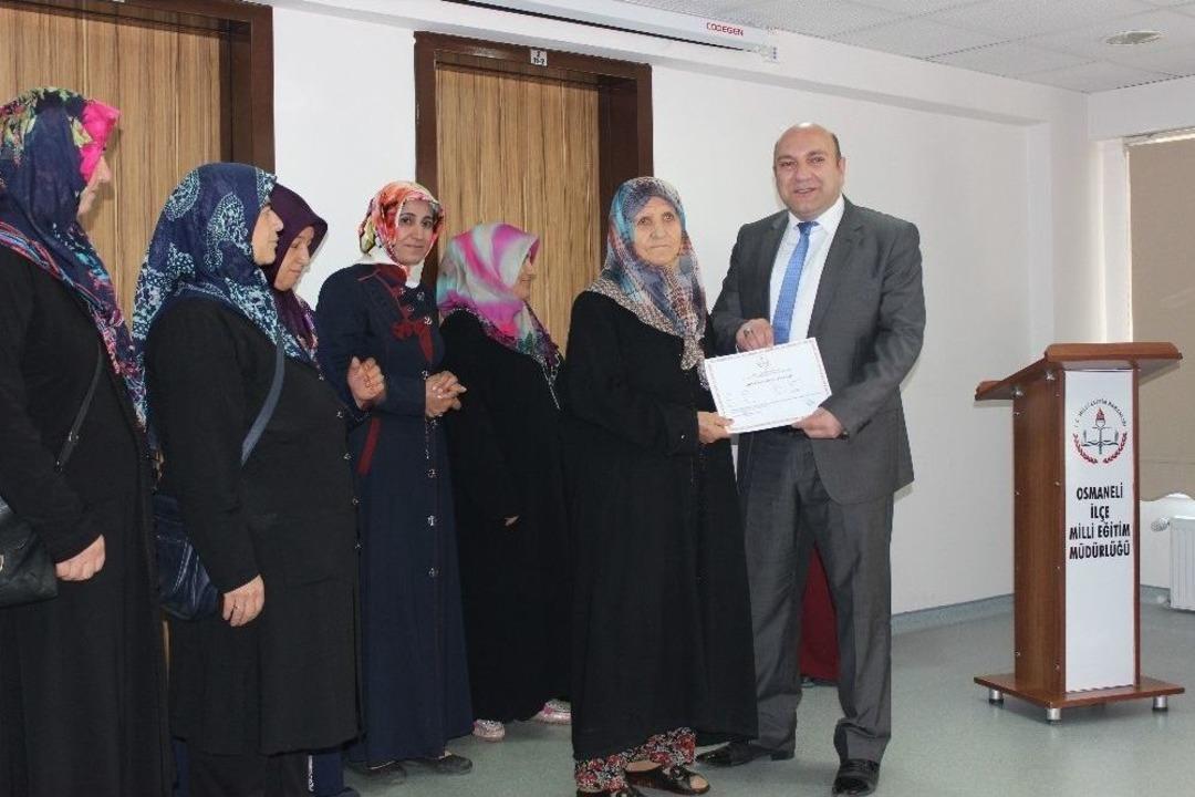 Osmaneli&rsquo;de Okuma Yazma Seferberliği Sertifika T&ouml;reni