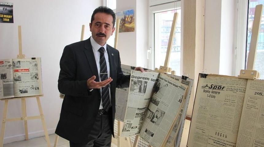 İl Halk K&uuml;t&uuml;phanesinde Nostalji Gazete Sergisi