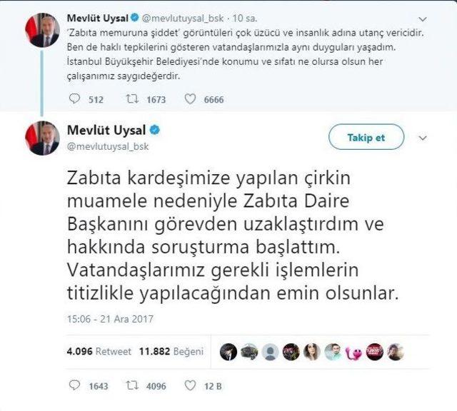 Zabıta Daire Başkanının Zabıta Memuruna Dayağı Kamerada