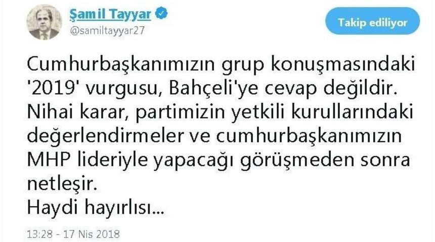 Milletvekili Şamil Tayyar&rsquo;dan Erken Se&ccedil;im Değerlendirmesi