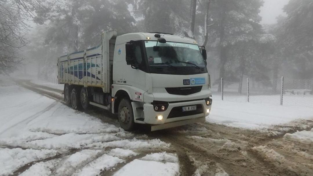 Balıkesir&rsquo;de Kar Yağışı Hayatı Olumsuz Etkiliyor
