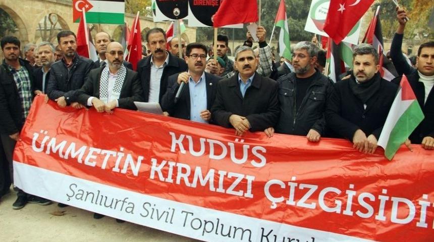 Şanlıurfa&rsquo;da Abd&rsquo;nin Kud&uuml;s Kararı Protesto Edildi