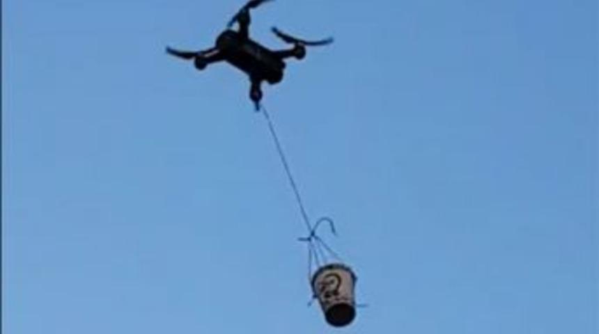 Drone İle &Ccedil;ay Servisi Yapmayı Denediler