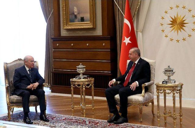 Cumhurbaşkanı Erdoğan, Mhp Lideri Bahçeli’yi Kabul Etti